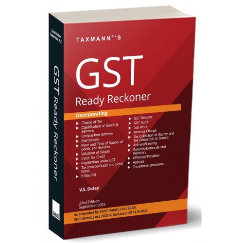 Taxmann's GST Ready Reckoner 2023 by V. S. Datey 